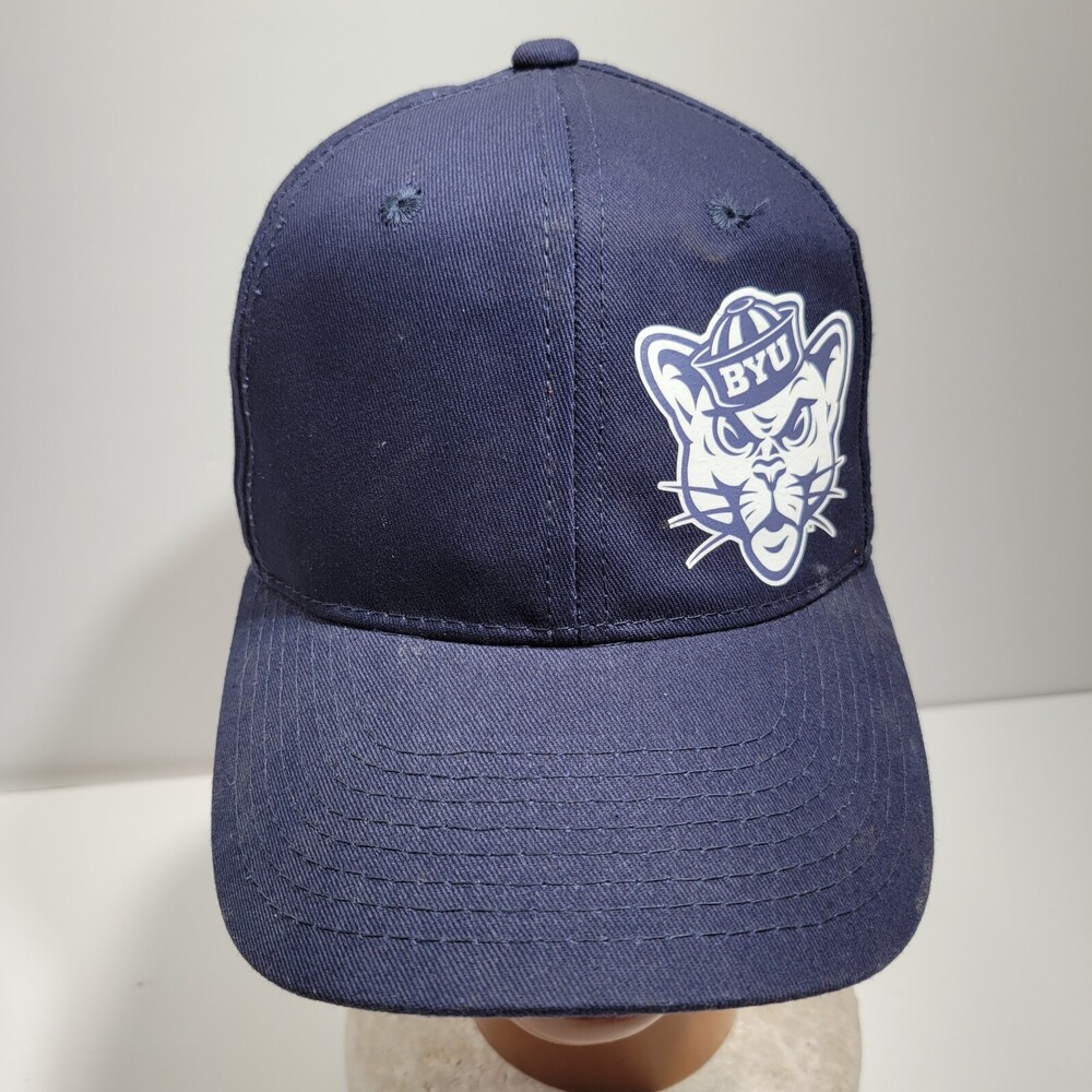 BYU Cougars Cap Hat Football Youth Navy Solid NCAA New Era Canvas Strapback
